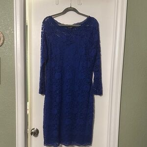 Chic Royal Blue Lace Dress